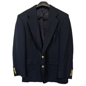 Vtg 90s Andhurst Navy Gold Button Blazer Sport Coat Preppy 38R Yacht USA